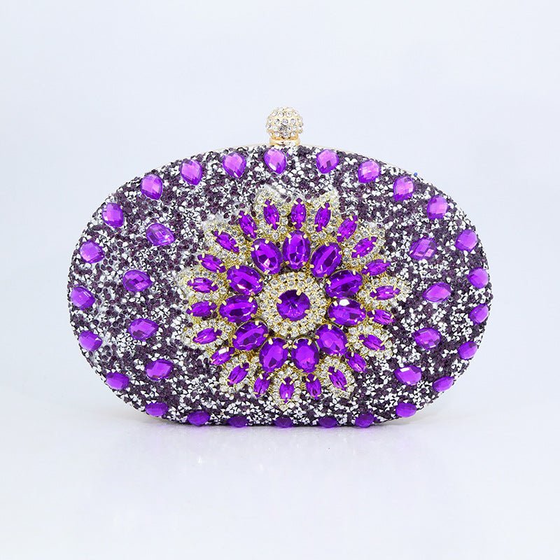 Sunflower Diamond Evening Bag: Women's Formal Dress Handbag Purple