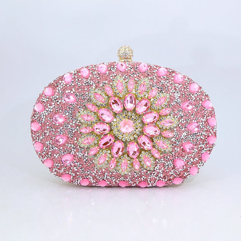 Sunflower Diamond Evening Bag: Women's Formal Dress Handbag Pink