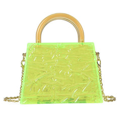 Super Mini Transparent Chain Small Bag Bag Lipstick Bag Headphone Bag Women Green