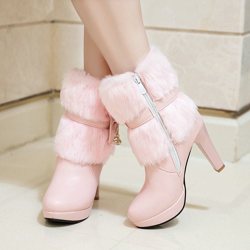 Sweet Princess Autumn And Winter Short Boots Black
