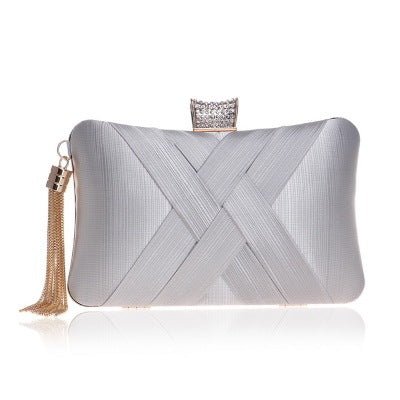 Tassel Clutch Bag Silver B