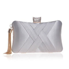 Tassel Clutch Bag Silver B