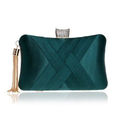 Tassel Clutch Bag Green B