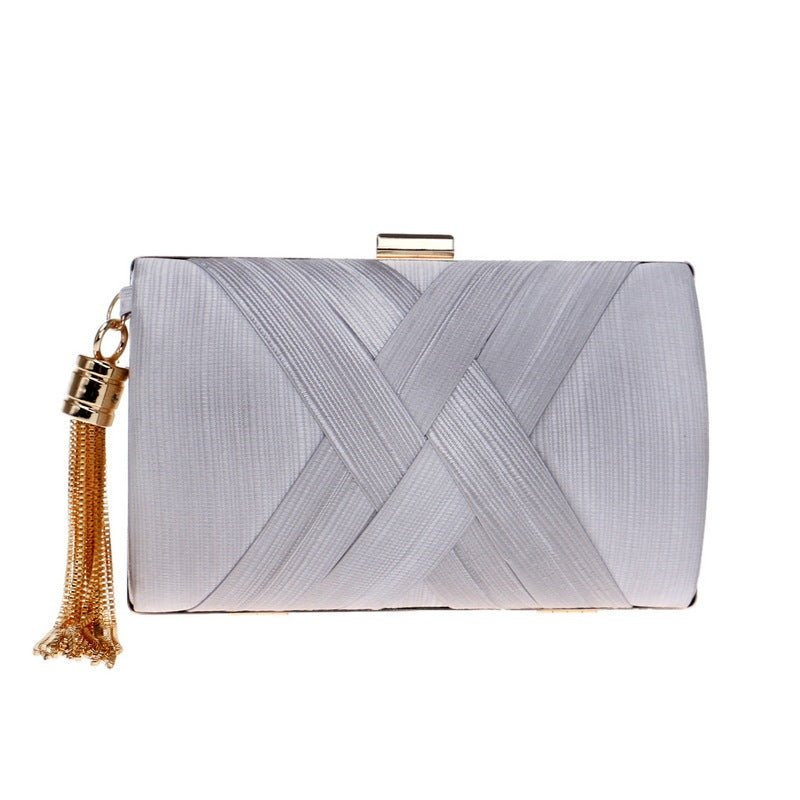 Tassel Clutch Bag silvery