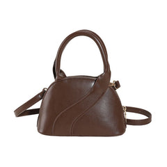Textured Special - interest Design Shell Bag Handbag Brown