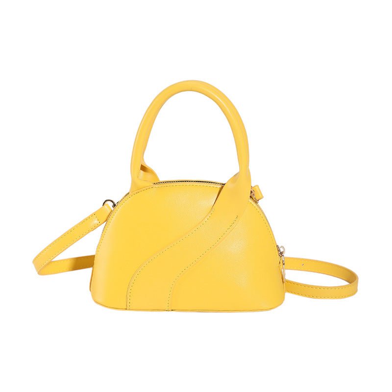 Textured Special - interest Design Shell Bag Handbag Yellow