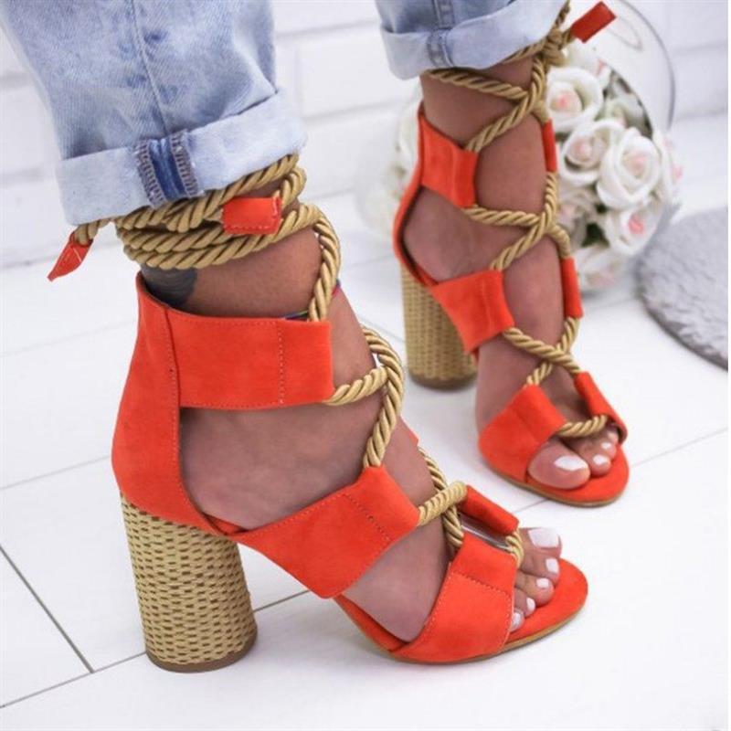 Thick and color matching sandals Yellow