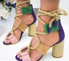 Thick and color matching sandals Purple