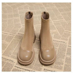 Thick Bottom Chunky Heel Martin Boots Khaki