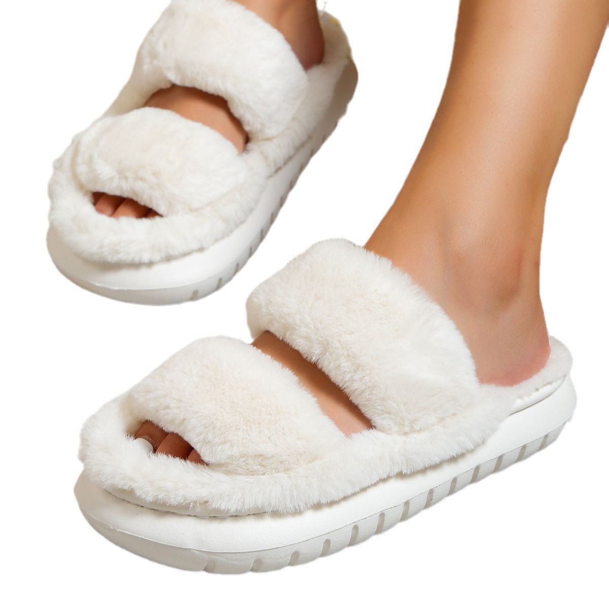 Thick Bottom Home Cotton Cloud Pampering Slippers Women Black