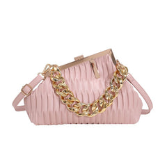 Thick Chain Portable Crossbody Shoulder Small Square Bag for Ins Fashion Pink