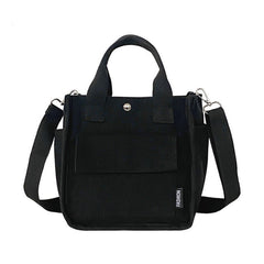 Three - Dimensional Clutch Canvas Crossbody Bag with Pockets Black