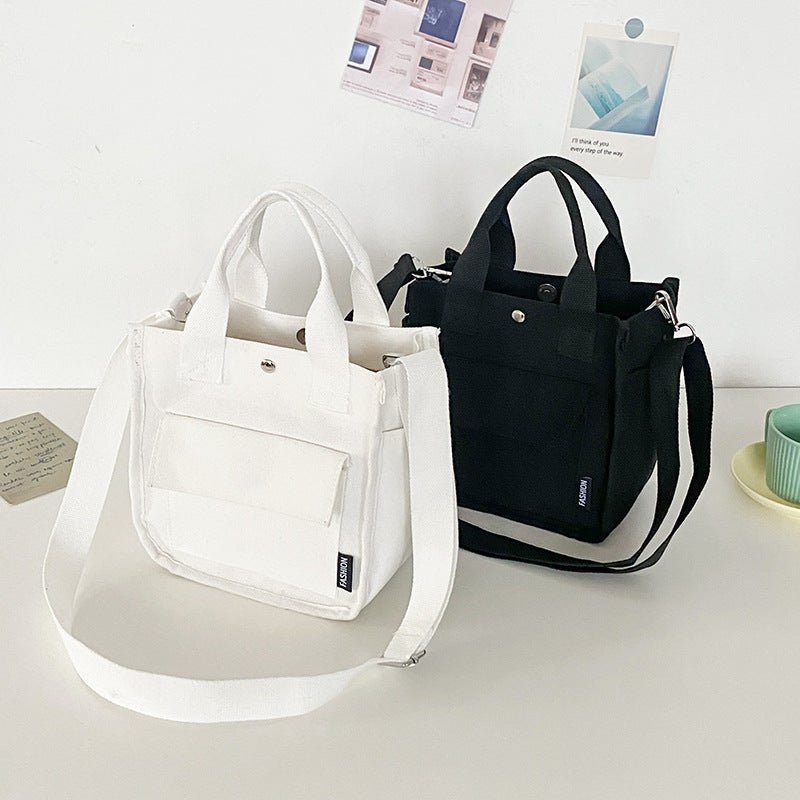 Three - Dimensional Clutch Canvas Crossbody Bag with Pockets Black