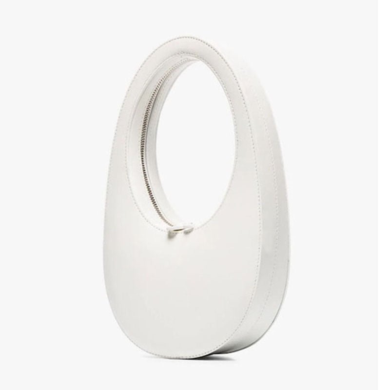 Three - Dimensional Egg - Shaped Snake Print Clutch White