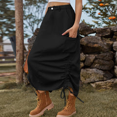 Timeless American Denim Midi Skirt Mid - Length Skirt for Your Wardrobe Black