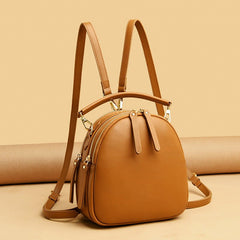 Top Layer Cowhide Clutch Leather Chain Bag Black