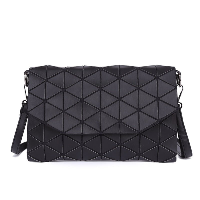 Trending Rhombic Clutch - Shoulder & Diagonal Crossbody Bag Black