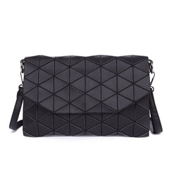 Trending Rhombic Clutch - Shoulder & Diagonal Crossbody Bag Black