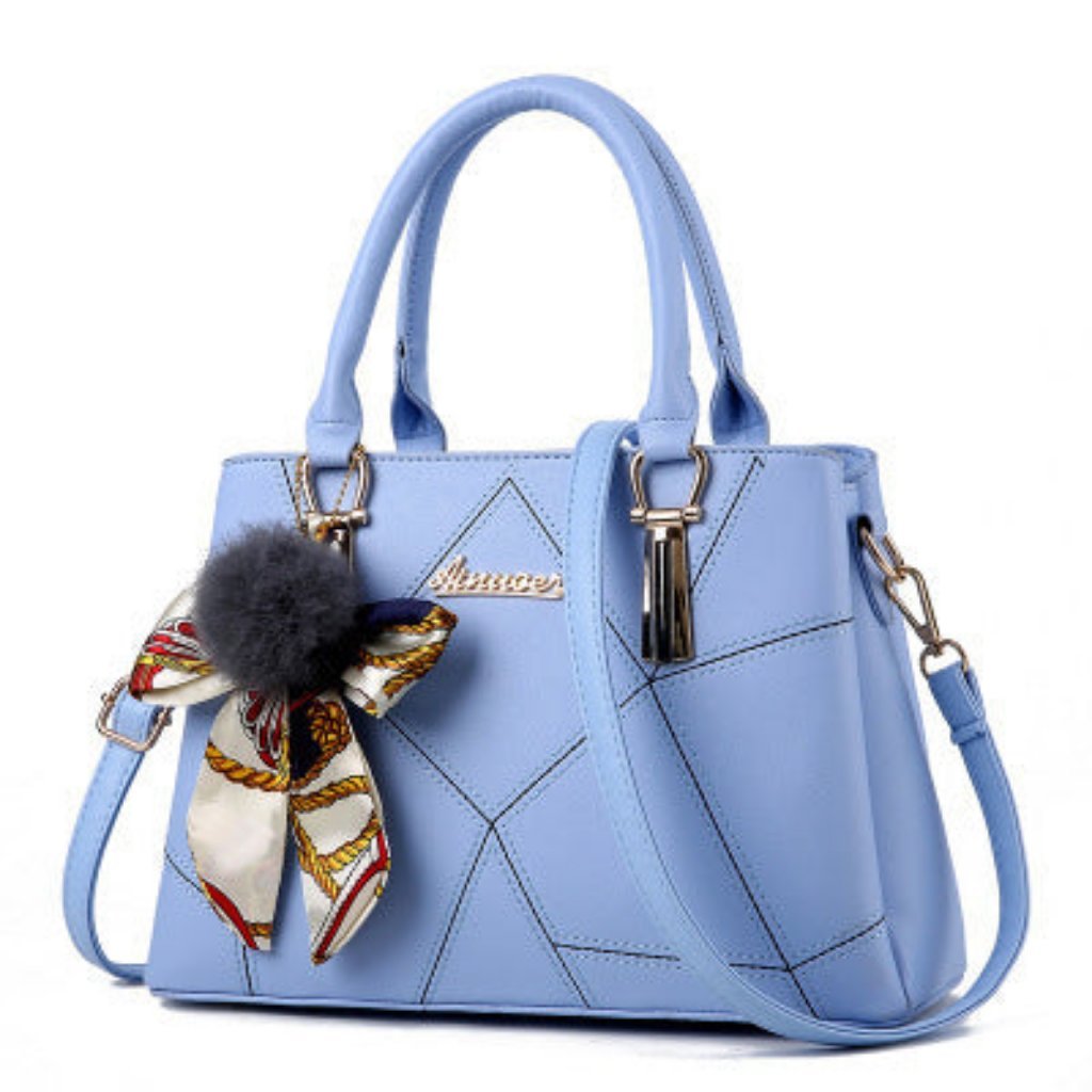Trendy Korean Clutch - Simple Fashion One - Shoulder Diagonal Handbag Light Blue