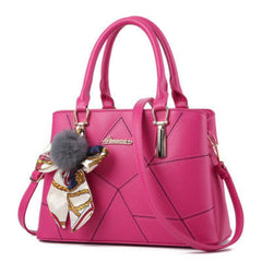 Trendy Korean Clutch - Simple Fashion One - Shoulder Diagonal Handbag Rose Red