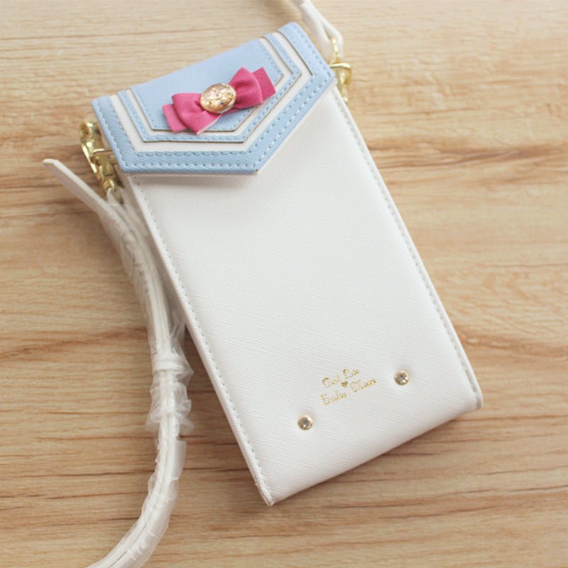 Trendy Large Capacity Clutch Mobile Phone Cross Bag White