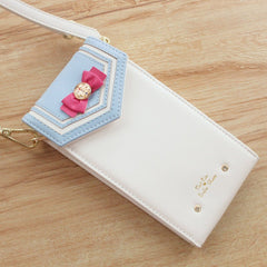 Trendy Large Capacity Clutch Mobile Phone Cross Bag White