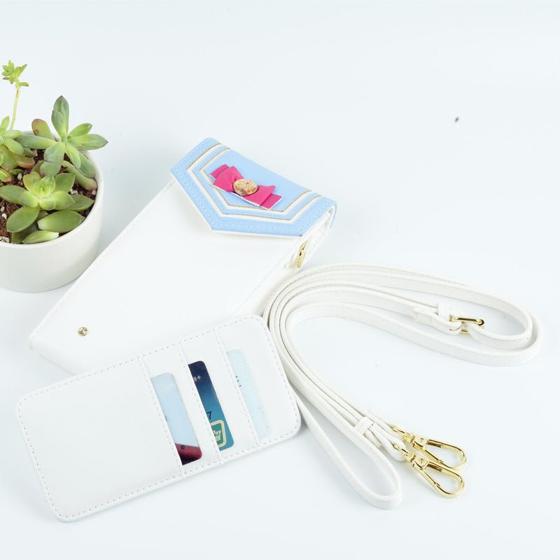 Trendy Large Capacity Clutch Mobile Phone Cross Bag White
