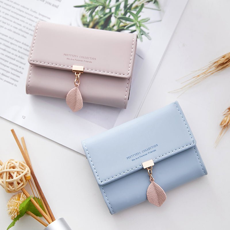 Ultra - Thin Leaf Clutch: Korean Multi - Card Business Holder Grey