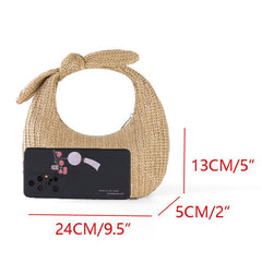 Vacation Style Bow Straw Handbag Clutch Color