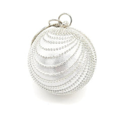 Versatile Round Spherical Handheld Dinner Bag and Cosmetic Garment Bag Silver
