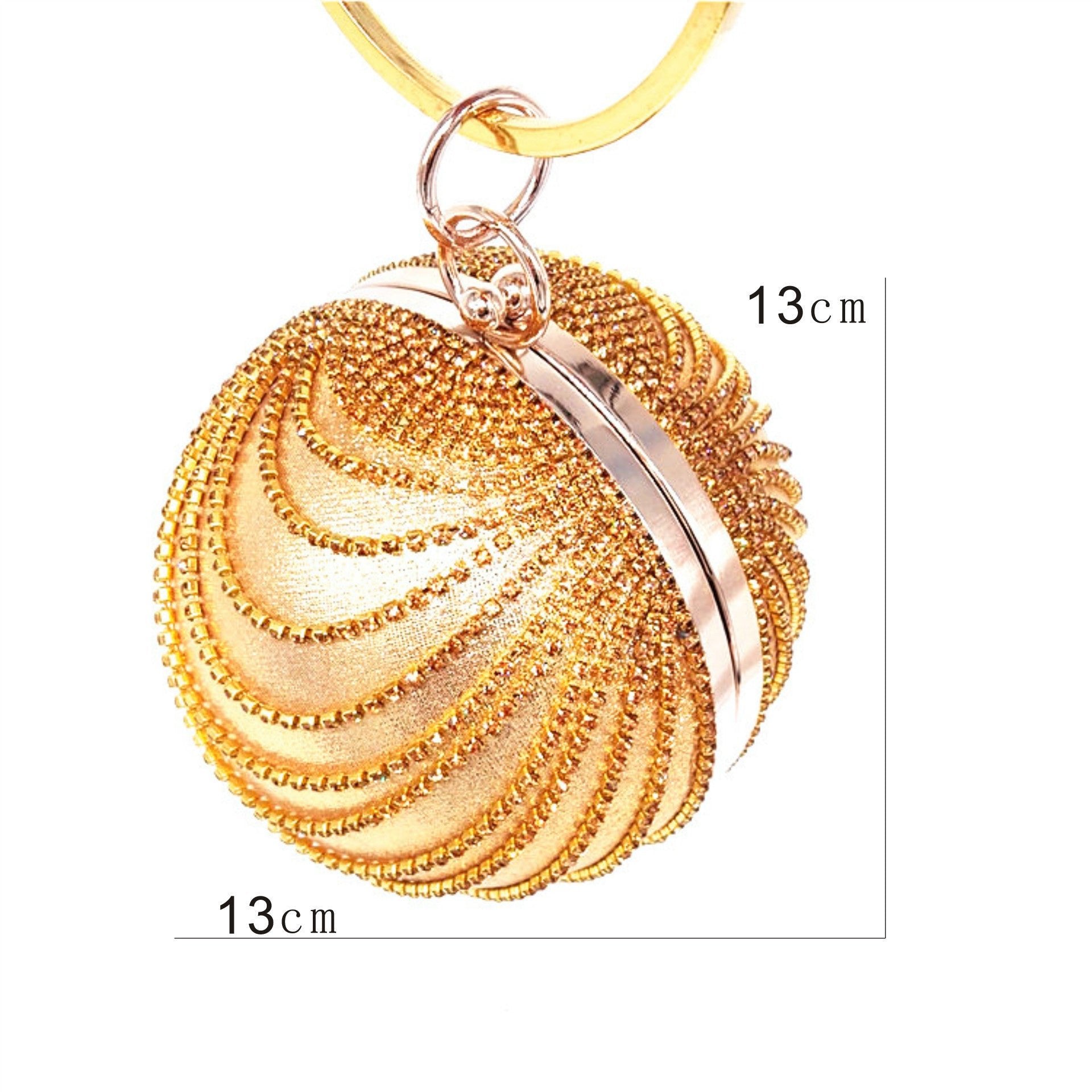 Versatile Round Spherical Handheld Dinner Bag and Cosmetic Garment Bag Crystal Yellow
