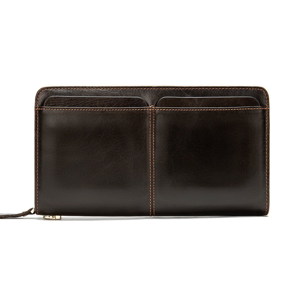 Wallet business long clutch Oil coffee