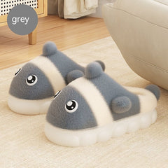 Warm Parent - child Cute Fluffy Casual Slippers Work - From - Home Shoes Green
