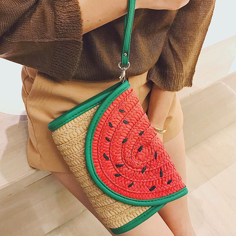 Watermelon Clutch Women's Hand - woven Bag Red