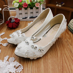 Wedding White Anklet High Heels 3cm Heel