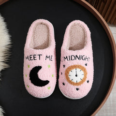 Winter Cute Cartoon Cuddle Cotton Happy Sleepy Feet Slippers MEETME Pink