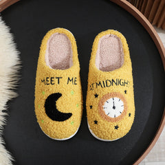 Winter Cute Cartoon Cuddle Cotton Happy Sleepy Feet Slippers MEETME Yellow