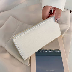 Women's Canvas Graffiti Pattern Clutch Purse White