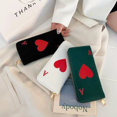 Women's Canvas Graffiti Pattern Clutch Purse Black