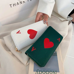 Women's Canvas Graffiti Pattern Clutch Purse White