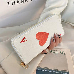 Women's Canvas Graffiti Pattern Clutch Purse White