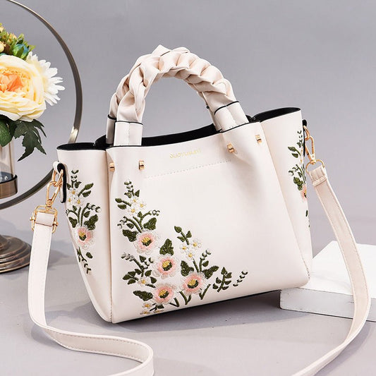 Women's Clutch Tote Bag - Stylish Shoulder & Shopping Handbag White