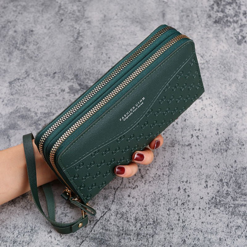 Women's Double Layer Zipper Coin Purse Green
