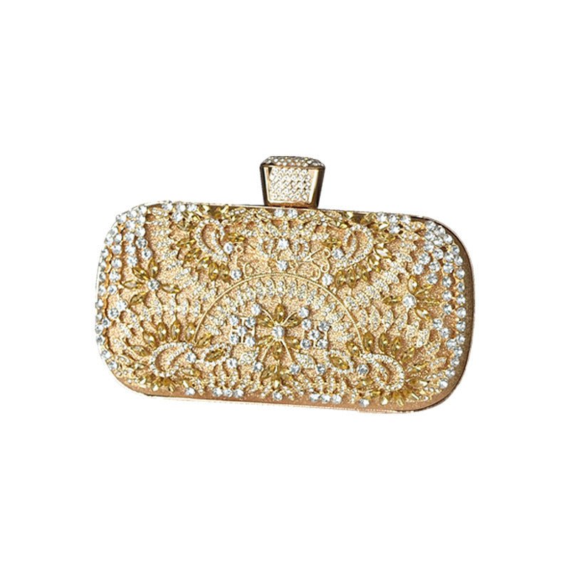 Women's Fashion Casual Diamond Clutch Shoulder Bag Gold