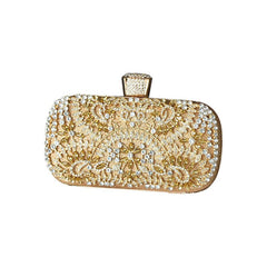 Women's Fashion Casual Diamond Clutch Shoulder Bag Gold