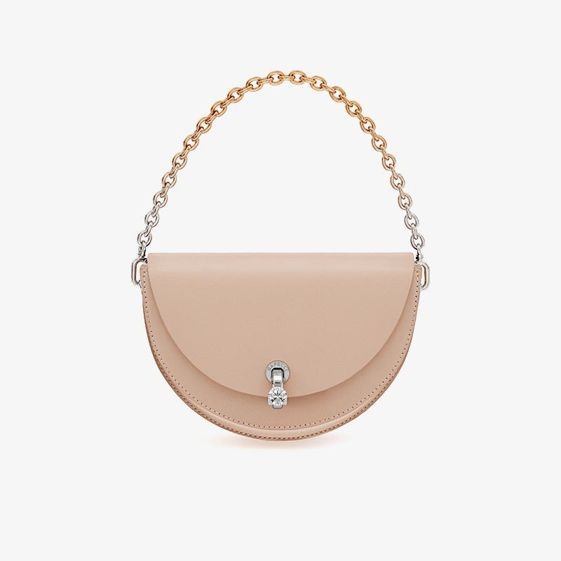 Women's Fashion Clutch with Diamond Lock - Small Shoulder Bag Naked color
