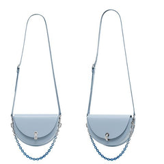 Women's Fashion Clutch with Diamond Lock - Small Shoulder Bag Sky Blue