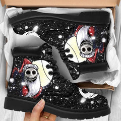 Women's Fashion Halloween Cartoon Printed Boots White Beard 988