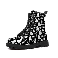 Women's Fashion Halloween Cartoon Printed Boots Gray