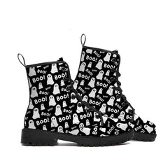 Women's Fashion Halloween Cartoon Printed Boots Black